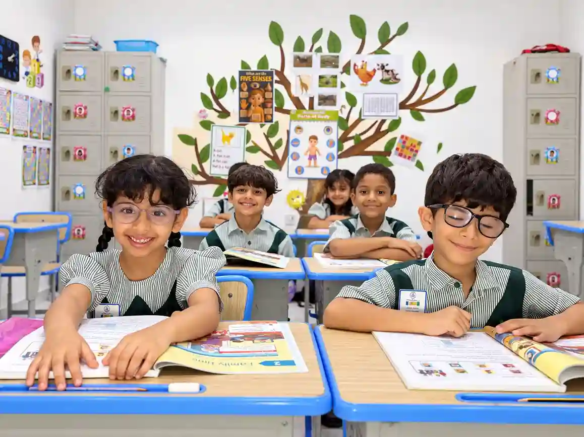 Pupils learning in a classroom at Al Fasaha Private School